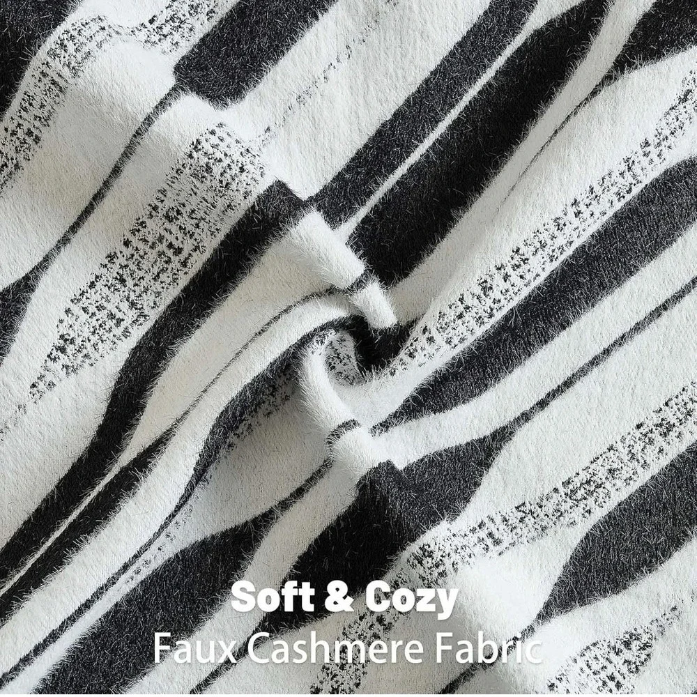 Black Decorative Throw Pillow Covers 20x20Inch Set of 2,Soft Faux‎ Cashmere